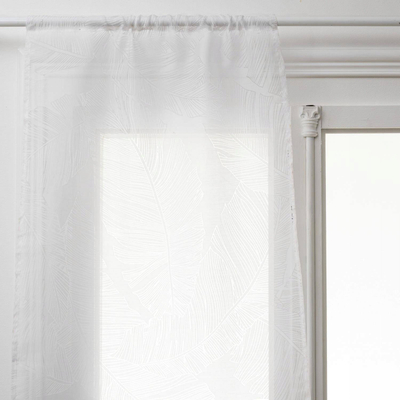 Perde dekorative Atmosphera Front Window Sheer Leaf, 60x160cm, me gjethe, e bardhë