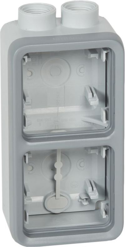 Kuti elektrike Legrand Composable Prog Plexo, 2 module vertikale, ISO 20, gri