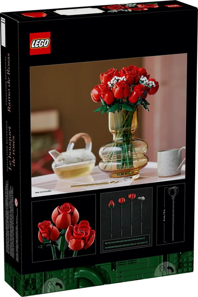 Set LEGO Icons Rose Bouquet 10328, buqetë lulesh dekorative, shumëngjyrëshe