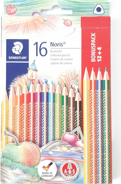 Set lapsash me ngjyra Staedtler Noris Colour 187 C12P1, trekëndorë, 16 copë, shumëngjyrësh