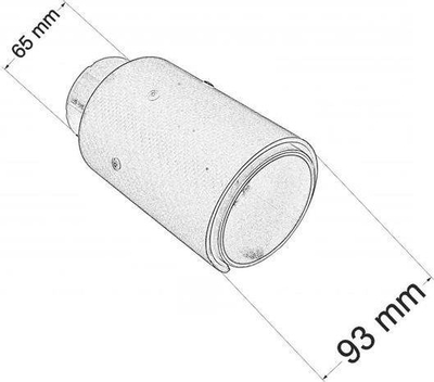Fundi shkarkimi MTuning Muffler Tip 89mm, hyrje 65mm, karbon i zi