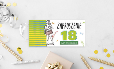 Ftesa ditëlindjeje për djalë, 18 vjet, set 5 copë, me zarfe