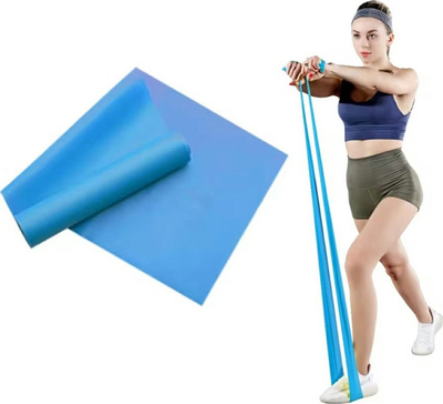 Shirit elastik për ushtrime fitness, 2 m, rezistencë 2–4 kg, blu
