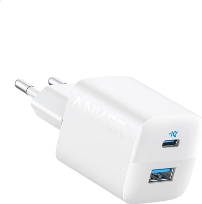 Karikues muri Anker 323, 33W, me 2 porta USB-C edhe USB-A, i bardhë