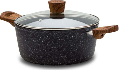 Tenxhere graniti NAVA Nature, 28 cm, 7 L, për induksion, ngjyrë e zezë