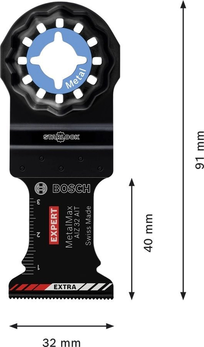 Teh sharre Bosch EXPERT AIZ32AIT, 32mm, 40mm thellësi prerjeje, i zi