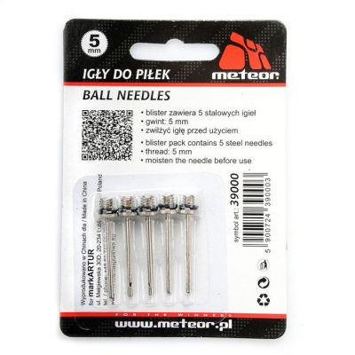 Gjilpëra për topa Meteor 39000, set 5 copë, 5 mm, argjendtë