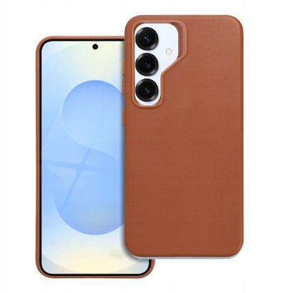 Куќиште за телефон Sudario OEM Leather Mag Cover за Samsung S25 Plus, со MagSafe, еко кожа, кафено