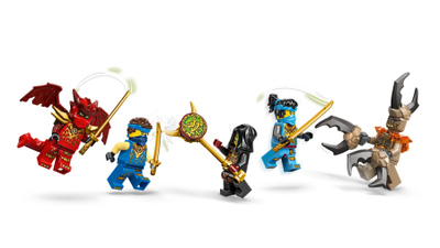 Set LEGO NINJAGO Jay's Transforming Car, 5 minifigura, shumëngjyrësh