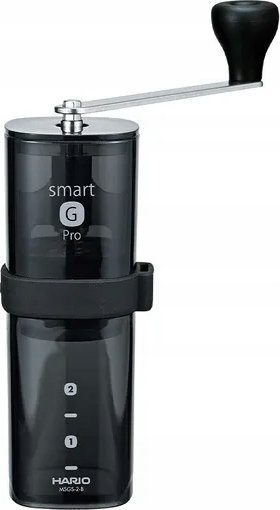 Мелница за кафе Hario Smart G PRO MSGS-2-B, 24 g, рачна, транспарентна црна