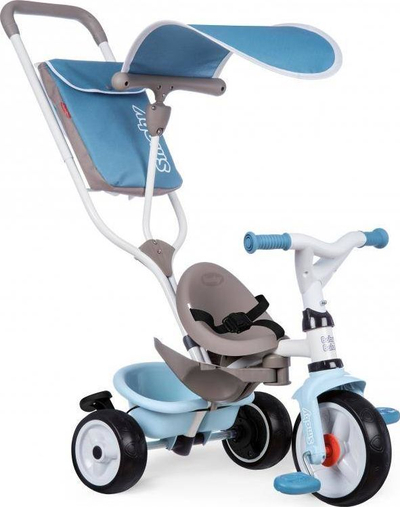 Tricikel Smoby Baby Balade, 3 në 1, me tendë dielli, blu