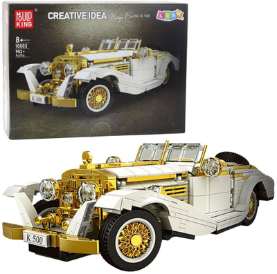 Blloqe ndërtimi Mudking Vintage Car K500, 952 pjesë, 31 x 12.5 x 9 cm, e bardhë