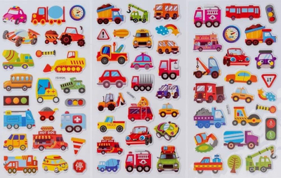 Ngjitëse plastike Adore 04, set 6 copë, efekt 3D, shumëngjyrëshe