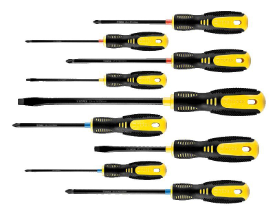 Set kaçavidash Topex 39D930, 9 pjesë, majë magnetike, zi verdhë