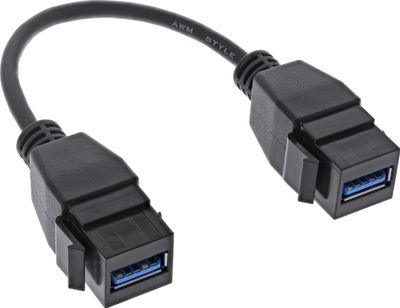 Adapter USB InLine 3.2 Gen1, 2x Keystone USB A, 0.2m, i zi