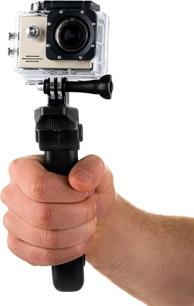 Tripod 2n1 SmartGuard Mini për kamera, me filetë 1/4", i zi