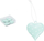Set zemrash metalike për pemë, zemër 4.5 cm, 6 copë, mentë