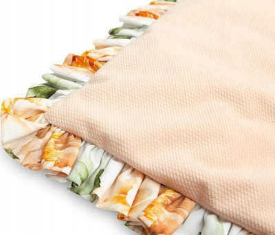Set karroce Velvet Trolley Peony, jastëk dekorativ, batanije velvet, pjeshkë