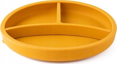 Pjatë silikoni me ndarje Ecorascals, me vakum, mustard