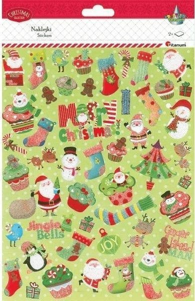 Ngjitëse dekorative Titanum Paper Stickers Christmas, set me 2 fletë, 190x250mm, shumëngjyrëshe