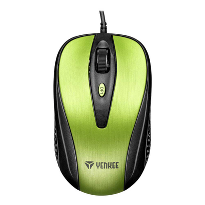 Maus YENKEE YMS 1025GN - USB, e zezë/gjelbër