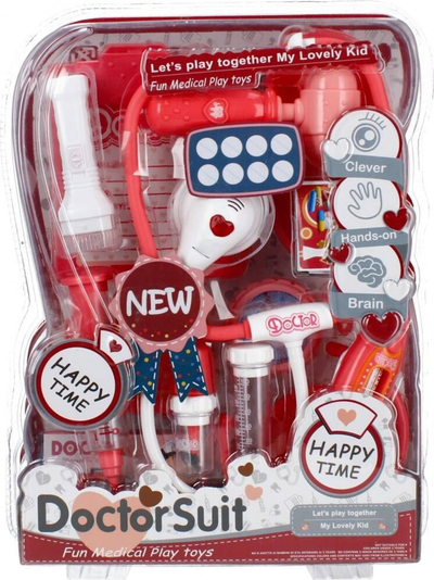 Set lodrash doktori Mega Creative 498985, me stetoskop dhe gjerat e tjera, i kuq