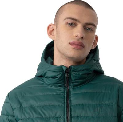 Xhaketë për burra 4F M240, me kapuç, e mbushur, jeshile e errët