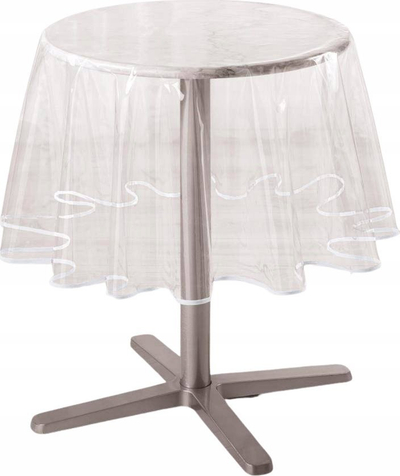 Чаршав за маса Ligne Decor, PVC, дијаметар 180 cm, бел