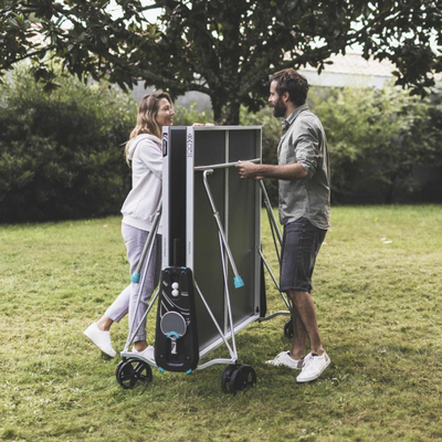 Tavolinë pingpongu inSPORTline Outdoor Free 100x, për ambiente të jashtme, e palosshme, gri