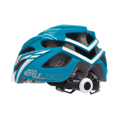 Helmet biçiklete Meteor MV29 Drizzle, rrugor, i rregullueshëm me mburojë, jeshil me të bardhë