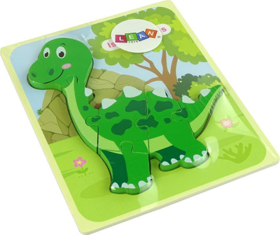 Puzzle druri LeanToys Dinosaur Isanosaurus, lodër edukative, jeshile