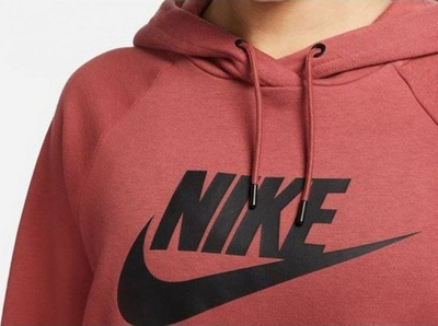 Bluzë me kapuç Nike Sportswear Essential Fleece për goca, me logo të madhe, e kuqe