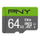 Kartë memorie MicroSD PNY Elite 64GB, Class 10 UHS I U1, gri jeshile