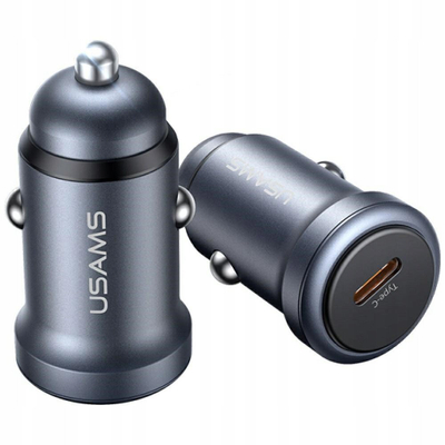 Karikues veture Usams CC321, 30W PD, USB C, argjendtë