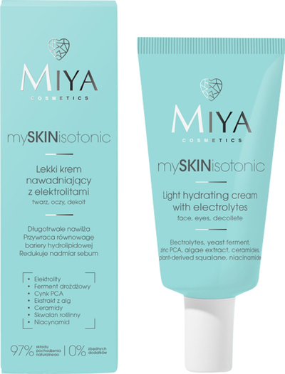 Krem fytyre MIYA Cosmetics MySKINisotonic, i lehtë për lagie, me elektrolite, 40 ml