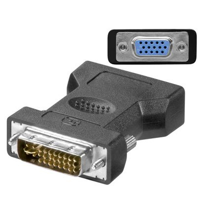 Adapter AV MicroConnect DVI I në VGA, i zi