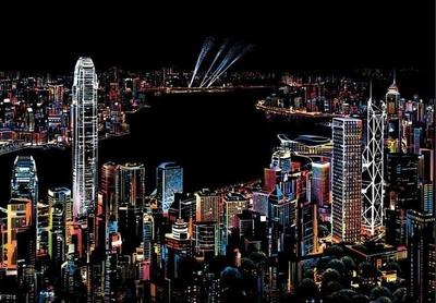 Set pikture me gërvishtje Picmondoo Scratch Painting Hong Kong, poster për zbukurim, shumëngjyrësh