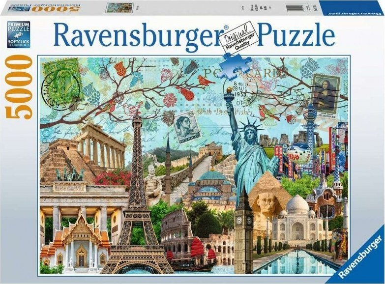 Puzzle Big City Collage, 5000 copa, shumëngjyrësh