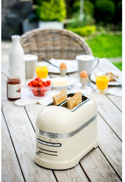 Toster KitchenAid 5KMT2204EAC, 2 feta, 1250W, krem inox