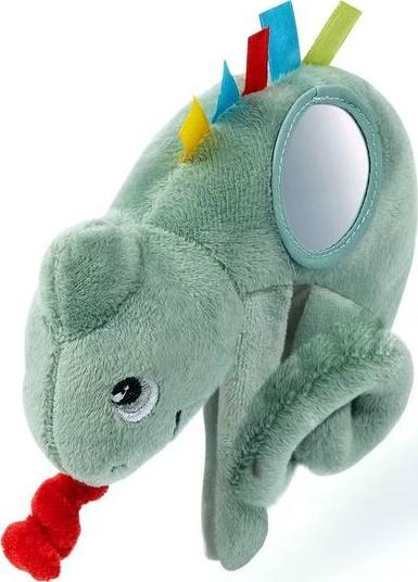 Играчка приврзок за количка BabyOno Камелеон Чарлс, плюш, со огледало, зелена