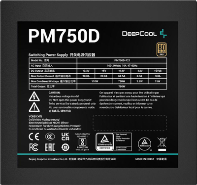 Burim energjie Deepcool PM750D R-PM750D-FA0B-EU ATX, 750W