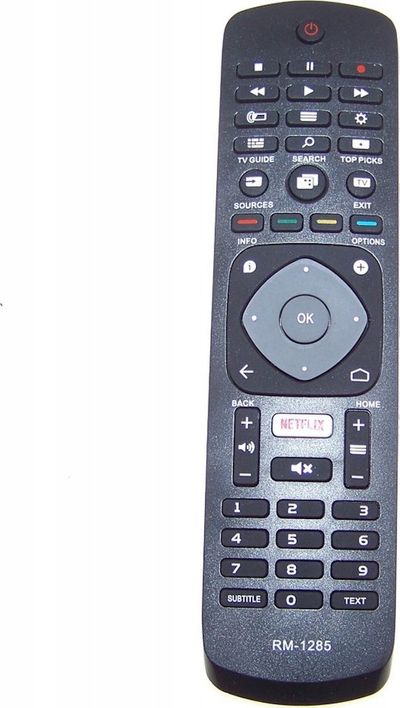 Telekomandë universale Huayu RM L1285 për Philips Smart TV, me buton Netflix, ngjyrë e zezë