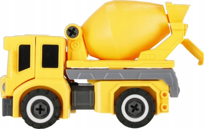 Lodër kamion mikser betoni MEGA CREATIVE 524900, transformues robot, me kaçavidë, e verdhë