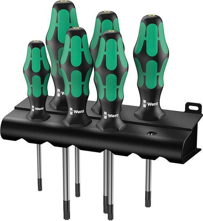 Set kaçavidash TORX BO Wera Kraftform Plus 367 6 copë, me dorezë të rehatsme