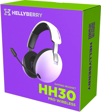 Kufje gaming Hellyberry HH30 WP PRO, pa tela, Bluetooth, të bardha vjollce