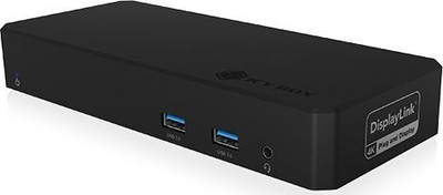 Stacion dokimi ICY BOX IB-DK2254AC, USB-C 3.2 Gen 2, 3 ekrane 4K, i zi