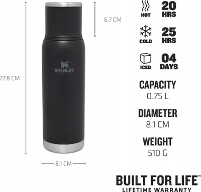 Termos Stanley Adventure, 0.75L, çelik inox, blu