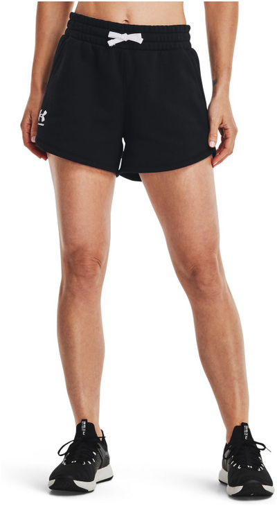 Кратки спортски панталони Under Armour Rival Fleece W, памук полиестер, за жени, црни