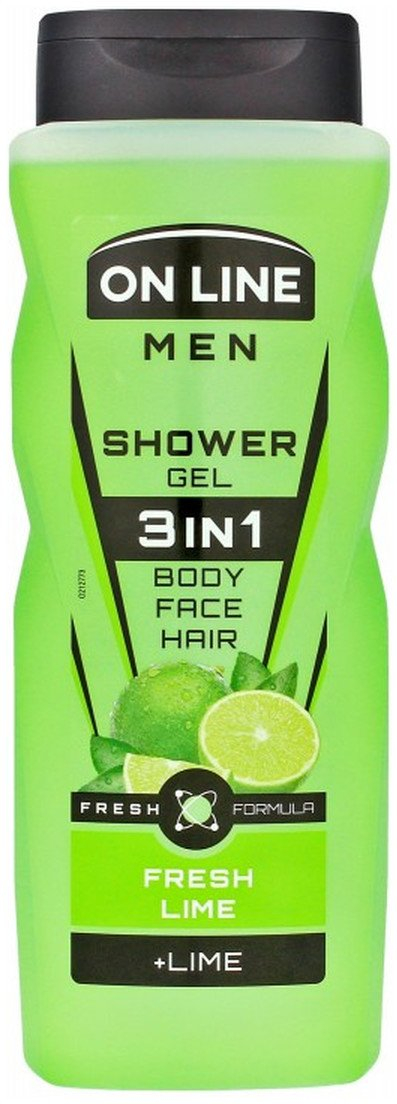 Гел за туширање On Line Men Fresh Lime 3in1, 410ml