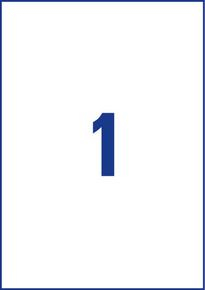 Etiketa vetëngjitëse Avery Zweckform 3478, 210x297mm, paketim 100 copë, të bardha